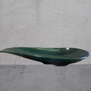 Sling Tidbit Dish, Deep Green/Turquoise, High Glaze, Unmarked, California Style